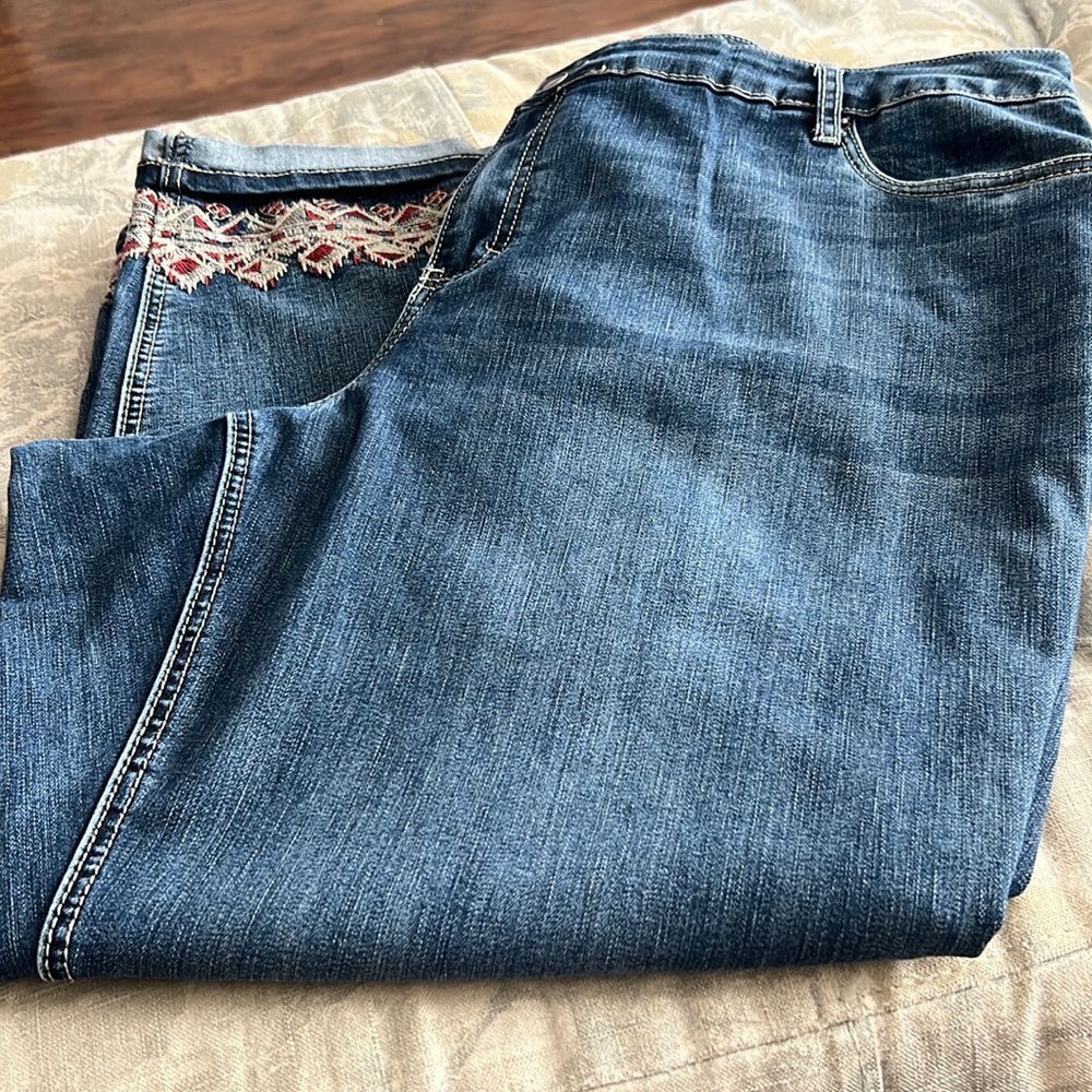 Very Nice Baccini Ankle-Length Jeans, Nice Cuff Detail, 22W, Comfortable